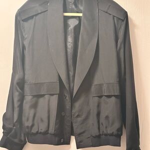 VTG GENELLI 💯 Silk Black Bomber Jacket - XL - excellent condition